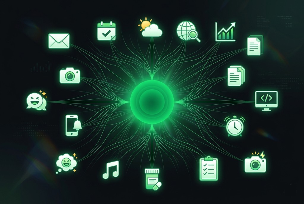 Illustration showing the wide range of tasks Prizmi can handle